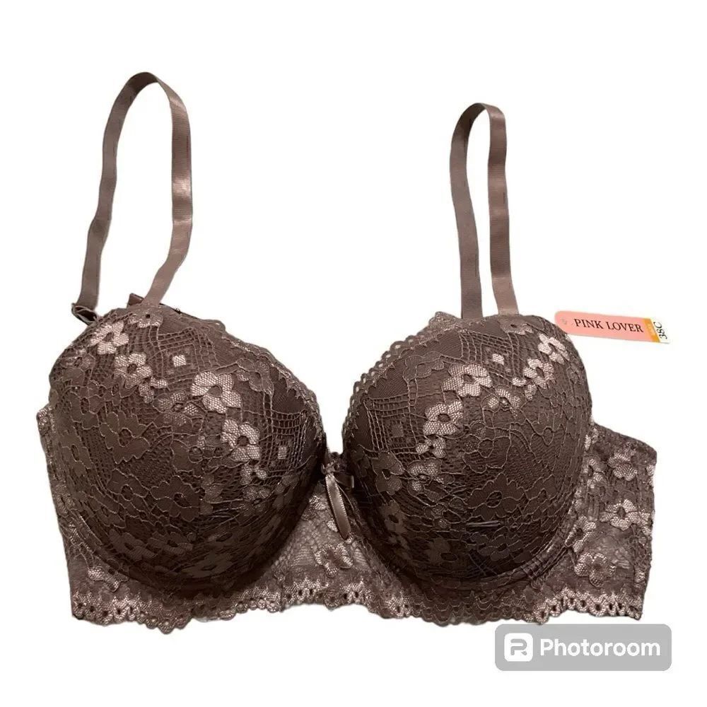 Pink Lover Print T-shirt bra 38C NWT